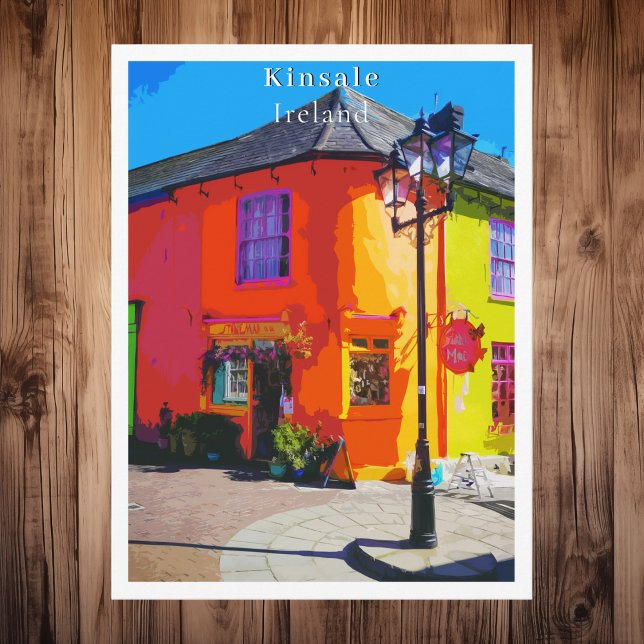 Carte Postale Kinsale Cork Irlande Style rétro (Kinsale Cork Ireland Retro Style Postcard
)