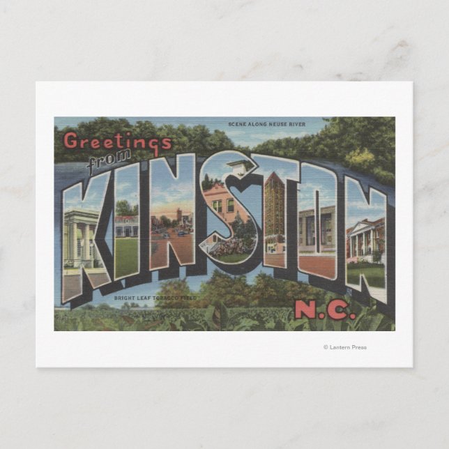 Carte Postale Kinston, Caroline du Nord - Scènes de grandes lett (Devant)