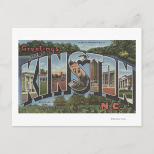 Carte Postale Kinston, Caroline du Nord - Scènes de grandes lett