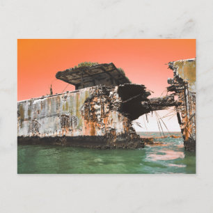 Carte Postale kiptopeke bateaux en béton dreamdaze