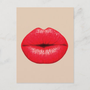 CARTE POSTALE KISS RED LIPS MOUTH
