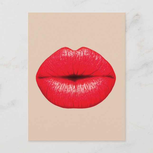 CARTE POSTALE KISS RED LIPS MOUTH (Devant)
