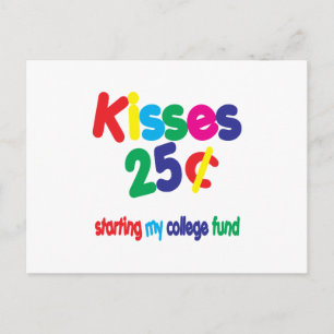 Carte Postale KISSES 25 Cents ... Fonds du collège