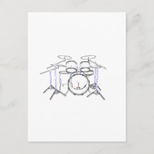 Carte Postale Kit de batterie 5 pièces : Dessin au marqueur :