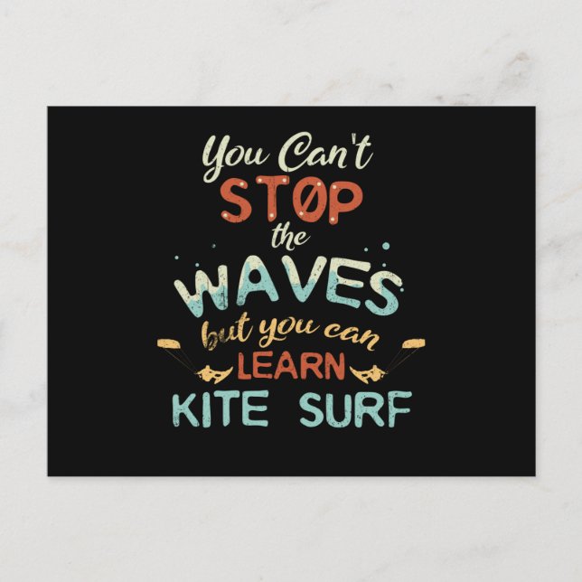 Carte Postale Kite Surf Kitesurf Stop Waves Surf Windsurf (Devant)