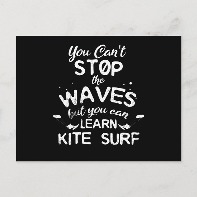 Carte Postale Kite Surf Kitesurfing Stop Waves Surf Windsurfing (Devant)