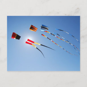 Carte Postale Kites de longue traînée multicolore