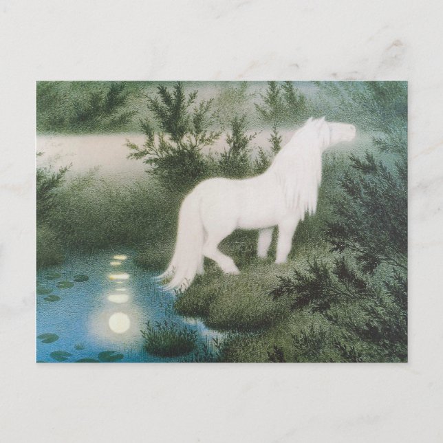 Carte Postale Kittelsen Le cou comme un cheval blanc CC0823 (Devant)