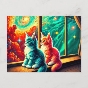 Carte Postale Kitten Art