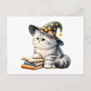 Carte Postale Kitten Livre Chat Sorcière Hello Love Penser à vou