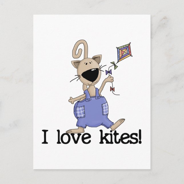 Carte Postale Kitten Love Kites T-shirts et cadeaux (Devant)