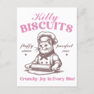 Carte Postale Kitty Biscuits Adorable Cat Baker Fabriquant Biscu