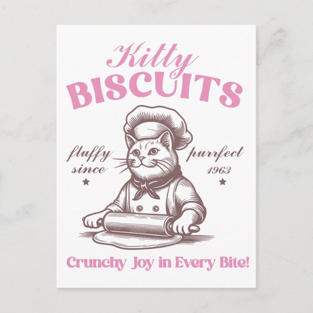 Carte Postale Kitty Biscuits Adorable Cat Baker Fabriquant Biscu (Devant)