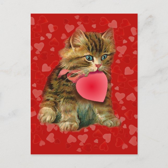 Carte Postale KITTY, & COEURS par SHARON SHARPE (Devant)