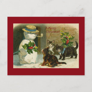 Carte Postale Kitty Trio et Snowman