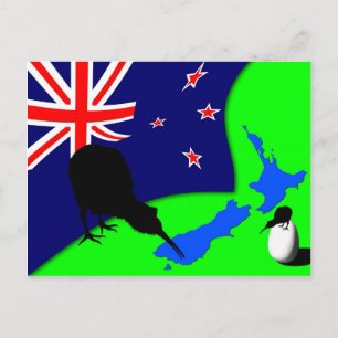 Carte Postale Kiwi Land, Kiwi Bird & Egg / Nouvelle-Zélande