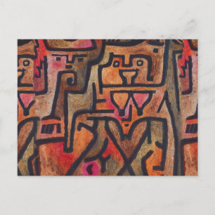 Carte Postale Klee Abstrait Rouge Abstrait Expressionniste Natur