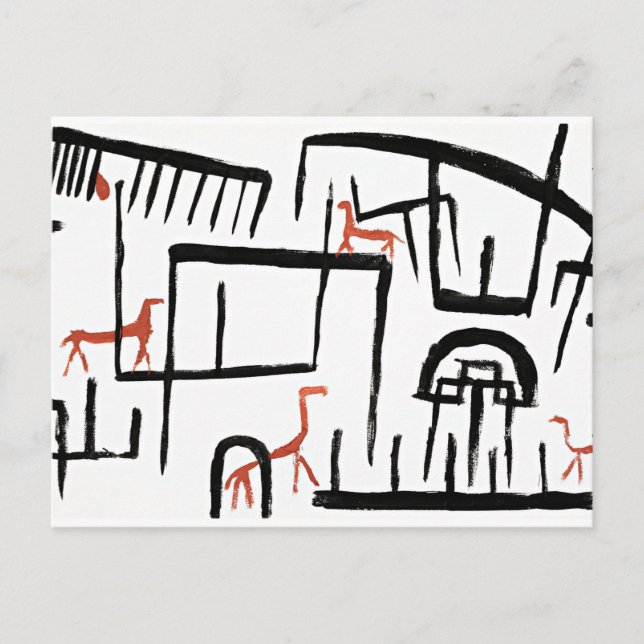 Carte Postale Klee - Animaux dans un boîtier (Devant)