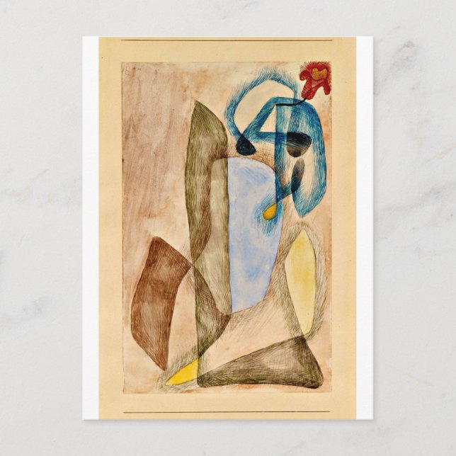 Carte Postale Klee - Fleur en mars, art abstrait (Devant)
