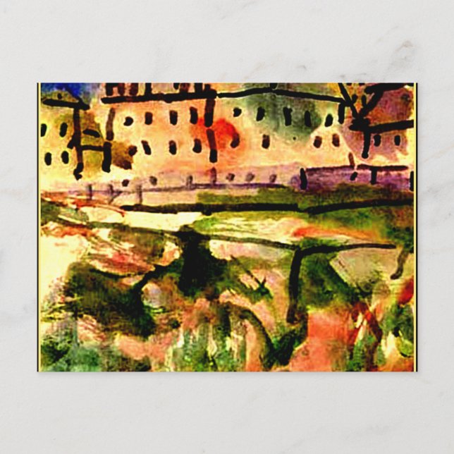 Carte Postale Klee - Maisons près du terrain de gravier (Devant)