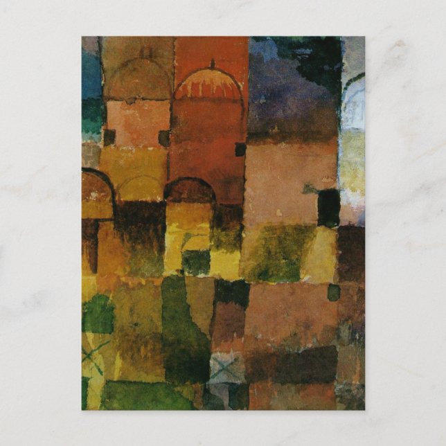 Carte Postale Klee - Peinture de Domes rouges et blancs (Devant)