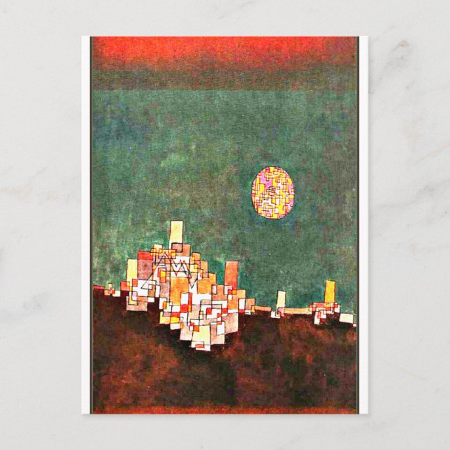 Carte Postale Klee - Site choisi, oeuvre d'art abstrait (Devant)
