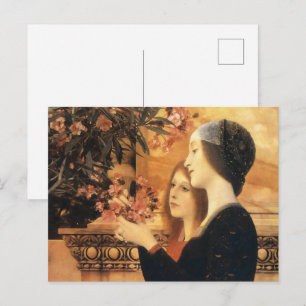 Carte Postale Klimt Deux jeunes filles à l'oléandre Art nouveau