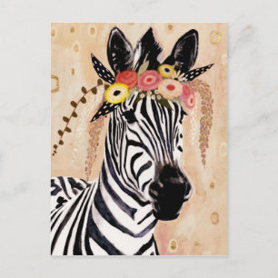 Carte Postale Klimt Zebra   Couronne De Fleurs