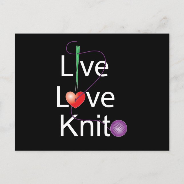 Carte Postale Knit d'amour en direct (Devant)