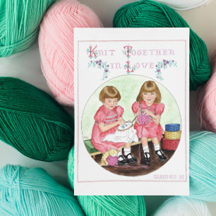 Carte Postale Knit Together in Love Inspirational Postcard