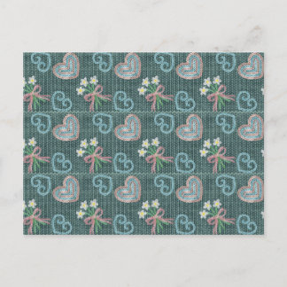 Carte Postale Knitting Style Hand Drawn Postcard