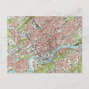 Carte Postale Knoxville Tennessee Map (1978)