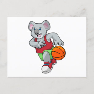 Carte Postale Koala au Basketball Sports