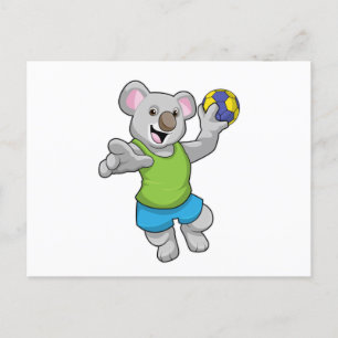 Carte Postale Koala avec sports de handball