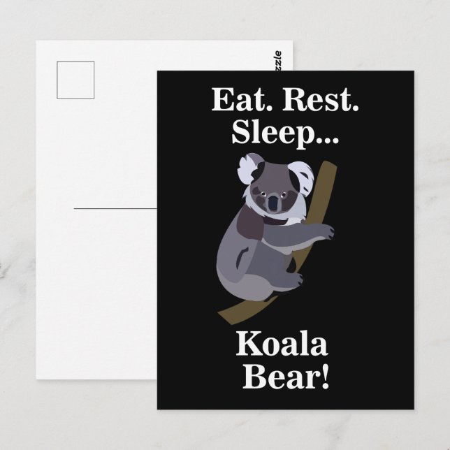 Carte Postale Koala Bear Funny (Devant / Derrière)