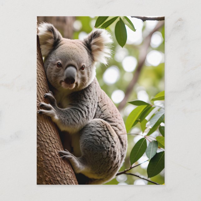 Carte Postale Koala Escalade un arbre (Devant)