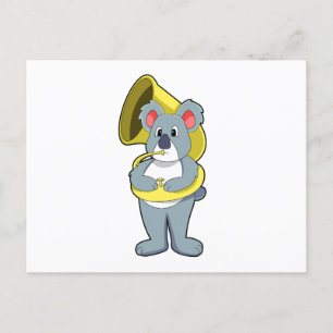 Carte Postale Koala ours à Musique avec Saxophone.PNG
