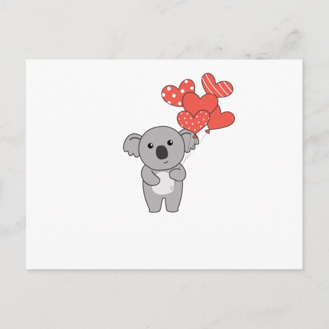 Carte Postale Koala Pour La Saint Valentin Des Animaux Sucrés Av (Devant)
