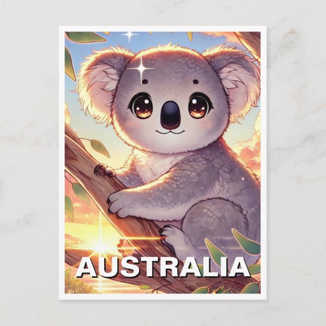 Carte Postale Koala sur un arbre Australie Travel (Devant)