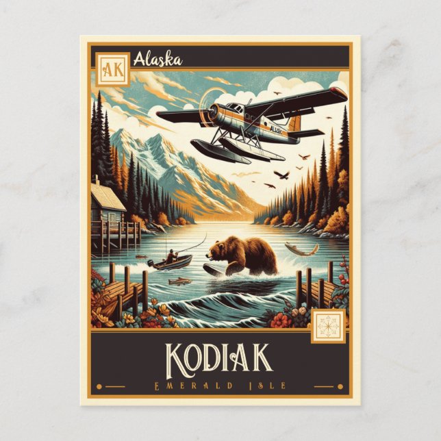 Carte Postale Kodiak, Alaska | VINTAGE (Devant)