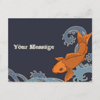 Carte postale Koi (navy)
