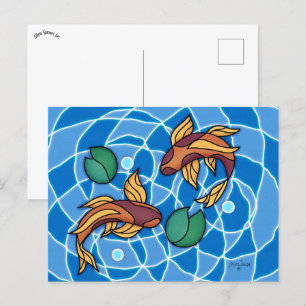 Carte Postale Koi Pond