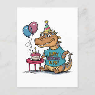 Carte Postale komodo dragon de dessin animé mignon pour annivers