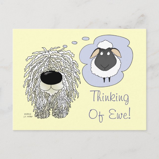 Carte Postale Komondor - Penser à l'Ewe (Devant)