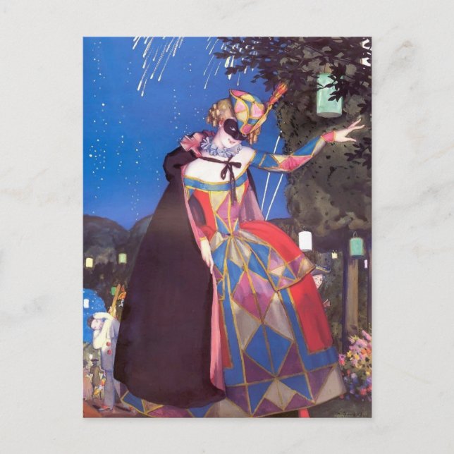 Carte Postale Konstantin Somov - La petite langue de Columbine (Devant)