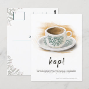 Carte Postale Kopi en Mug de café classique Malaisie