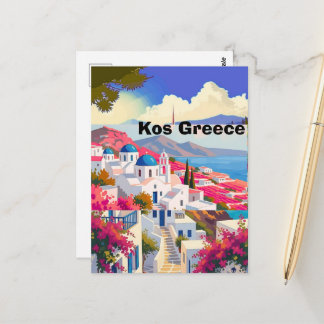 Carte Postale Kos Travel Postcard Art, Kos Greece Travel Art Kos