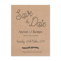 Kraft Paper Custom Script Wedding Enregistrer la d