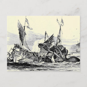 Carte Postale Kraken Attack! Postcard