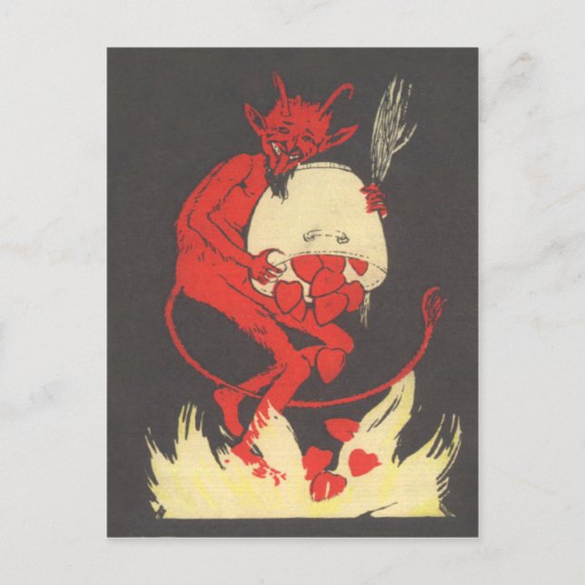 Carte Postale Krampus Burning Hearts (Devant)